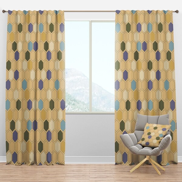Designart 'Retro Hexagon PatternX' Mid-Century Modern ...