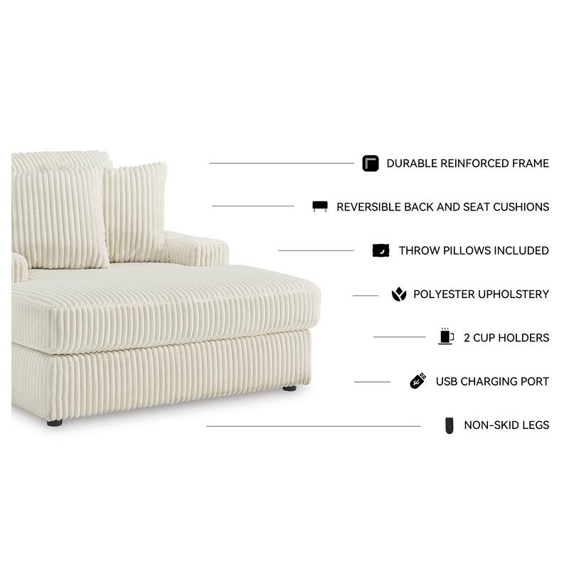 Signature Design by Ashley Lindyn Chaise - 51"W x 64"D x 40"H
