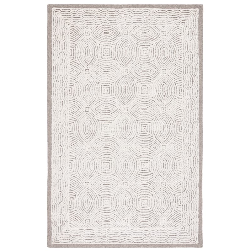 SAFAVIEH Handmade Abstract Arxhira Modern Wool Rug - 6' Square - Beige/Ivory
