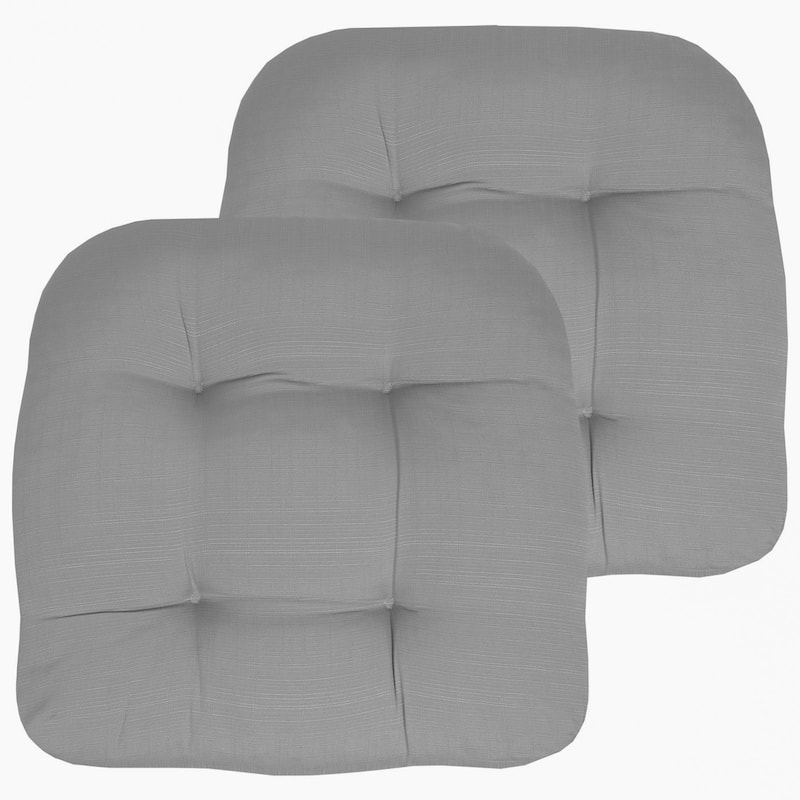Indoor-Outdoor Reversible Patio Seat Cushion - Silver - Set of 2