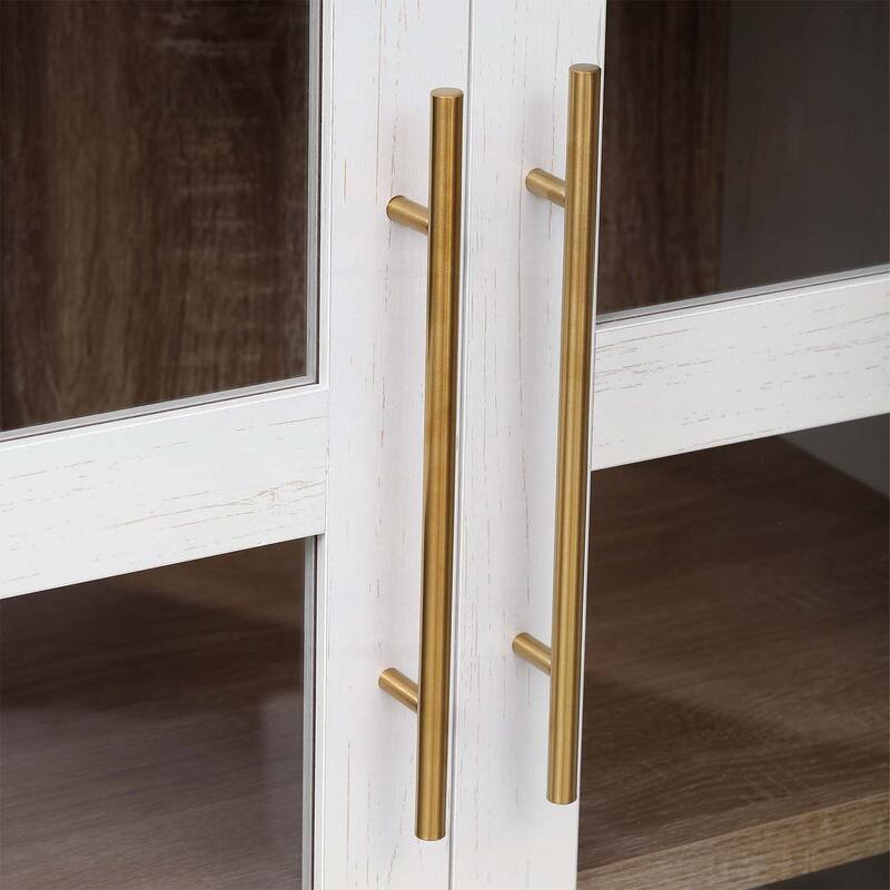 Tall Arched Cabinet with 2 Large Drawers,Modern Farmhouse Design,for Kitchens and Dining Rooms,Living Room