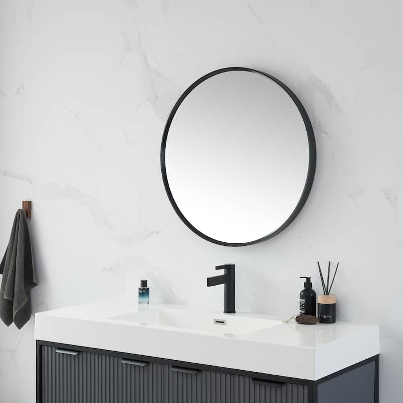 Vinnova Cascante Round Metal Wall Mirror