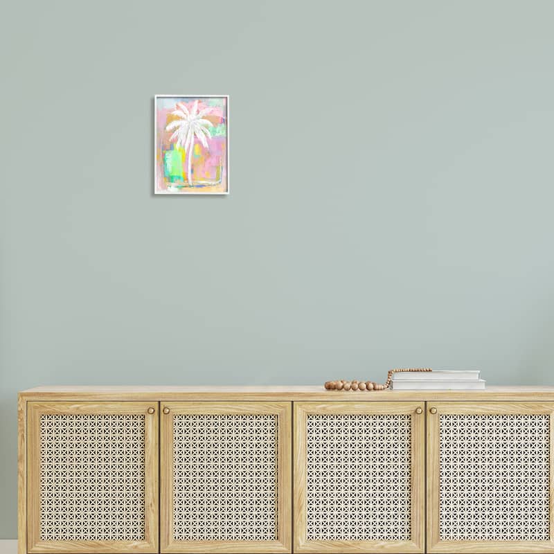 Stupell Pastel Palm Tree Tropical Layered Brush Strokes Framed Wall Art, Design by Kristen Dew