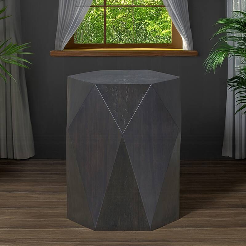 Wooden End Table with Diamond Shape