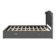 preview thumbnail 10 of 12, Queen Size Platform Bed with Twin Trundle and 2 Drawers,Traditional Style