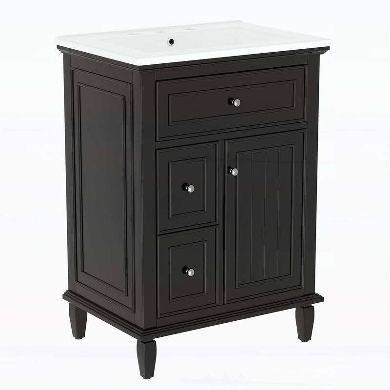 Bathroom Vanity Cabinet with One Flip Drawer and Two Drawers,with Sink