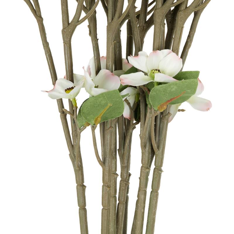 White Faux Foliage Tall Begonia Artificial Flower Stem (Set of 8)