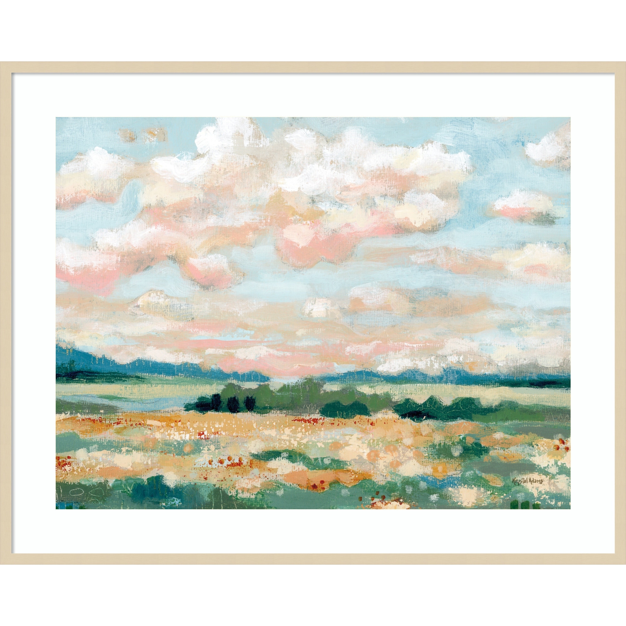 Springful by Krystal Adams Wood Framed Wall Art Print