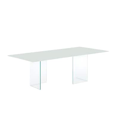 Miami Dining Table with Smoked Base and Gray Marbled Top