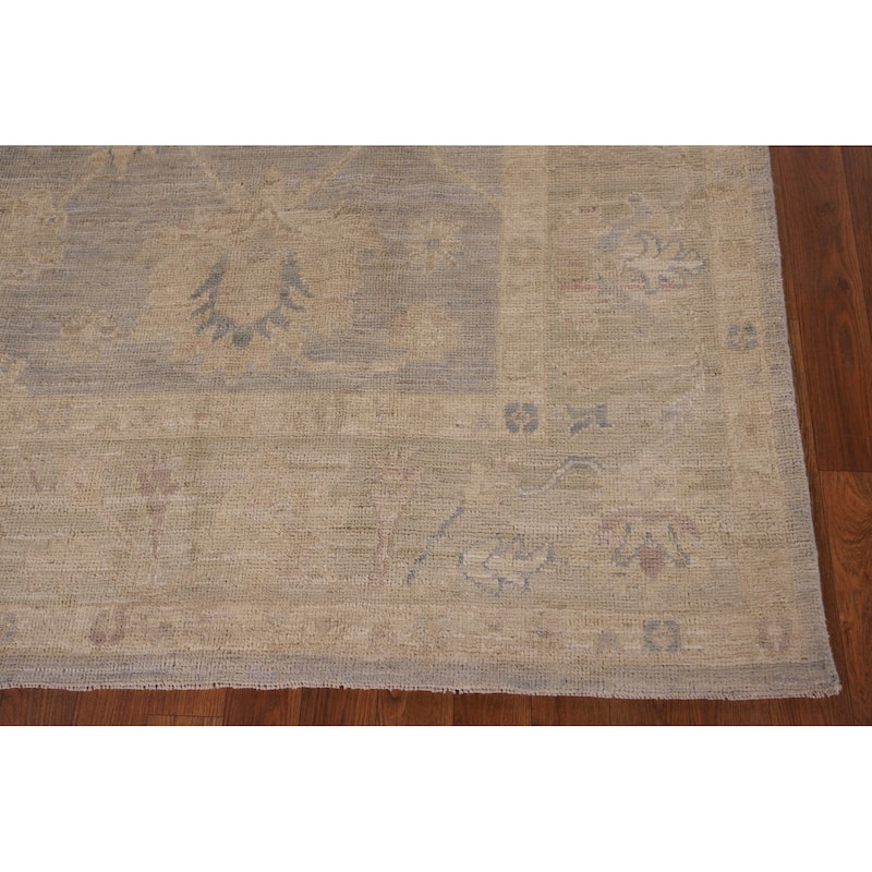 Earth Tone Oushak Vegetable Dye Area Rug Hand-Knotted Wool Carpet - 6'9" x 8'3"