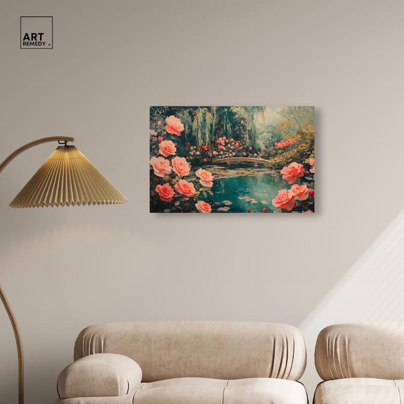 Rose Garden Bridge II Canvas by Art Remedy, Gallery Wrapped