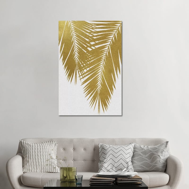 iCanvas "Palm Leaf II Gold" by Orara Studio Canvas Print - 48x32x1.5