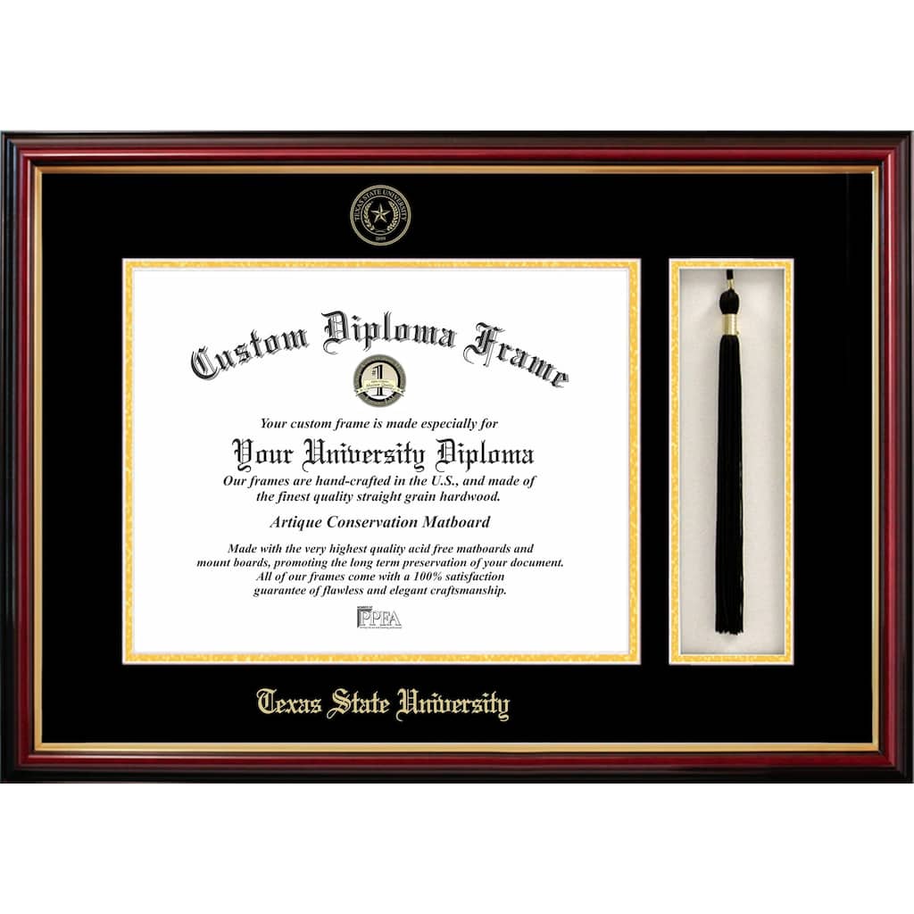 Texas State, San Marcos 14w x 11h Tassel Box and Diploma Frame
