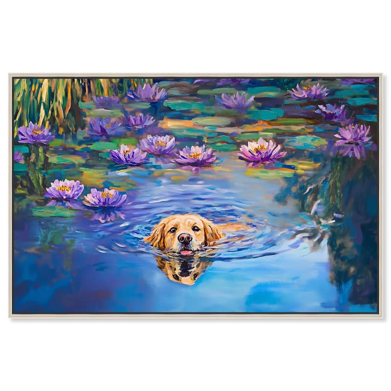 Watery Wag I Canvas by Art Remedy - Silver - 30" x 20"