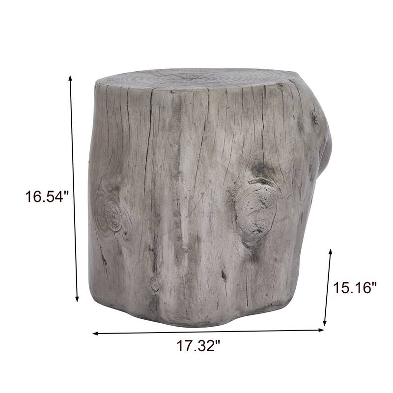 Christopher Knight Home - Alder 16.54"H Outdoor Rustic Faux Wood Tree-Stump MGO Side Table, Fully Assembled - 17.32"