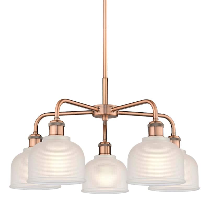 Innovations Lighting 516-5CR-15-24 Dayton Chandelier Dayton 5 Light - Antique Copper / White