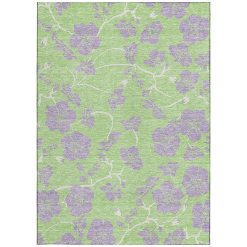HomeRoots Floral Transitional Rectangle Outdoor Rug