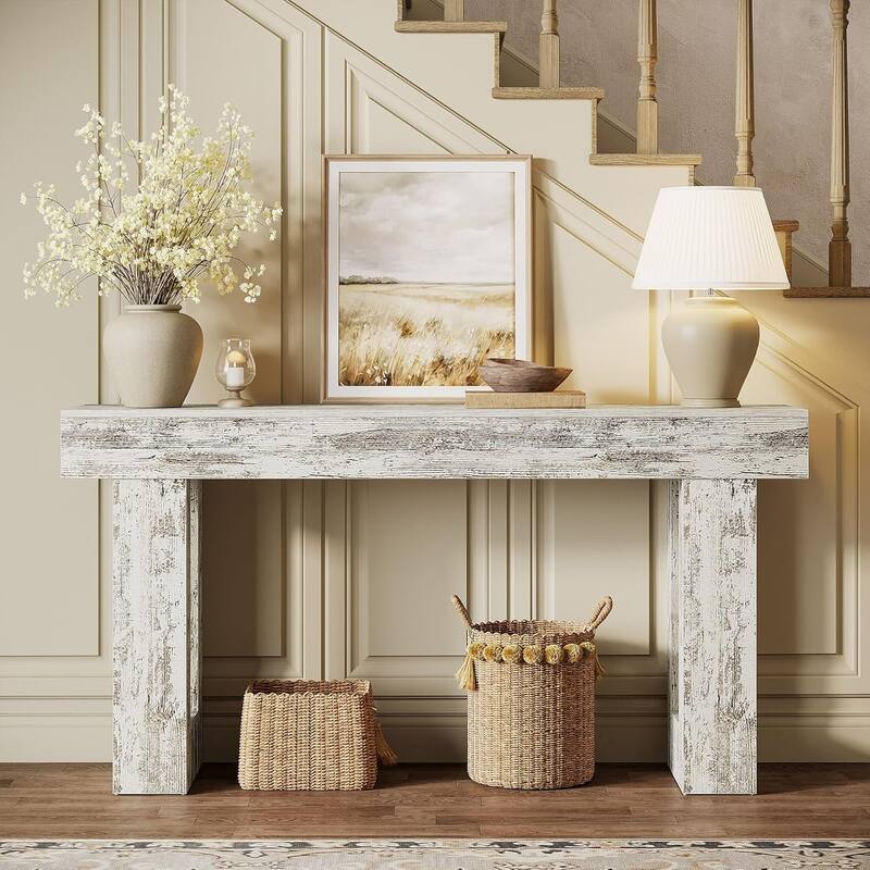 63" Wooden Console Table, Rectangular Sofa Table for Behind Couch, Entryway, HallwayLiving Room