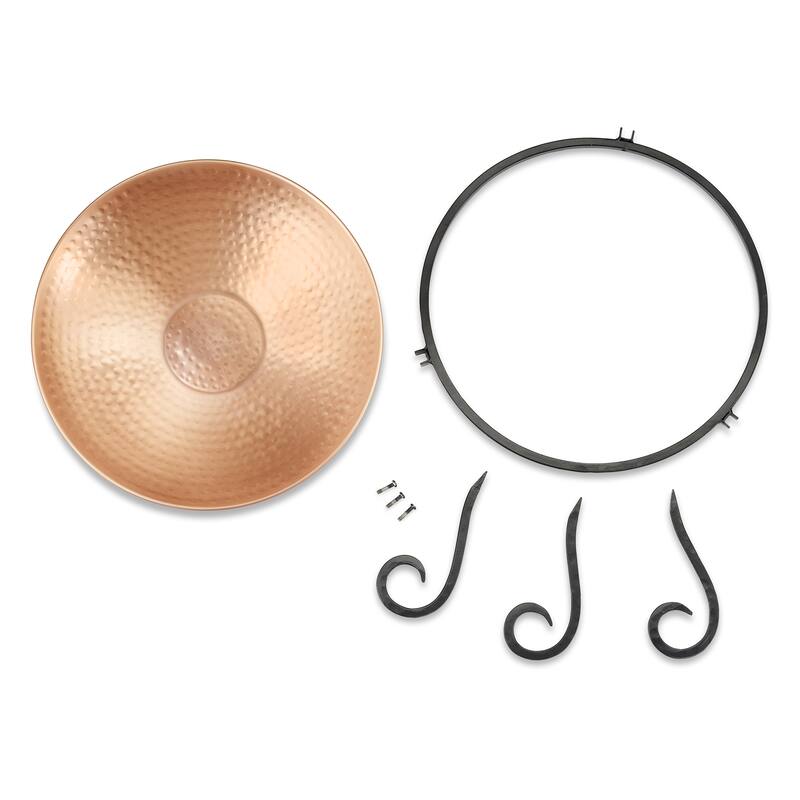 13.5" Freestanding Copper Birdbath with Stand