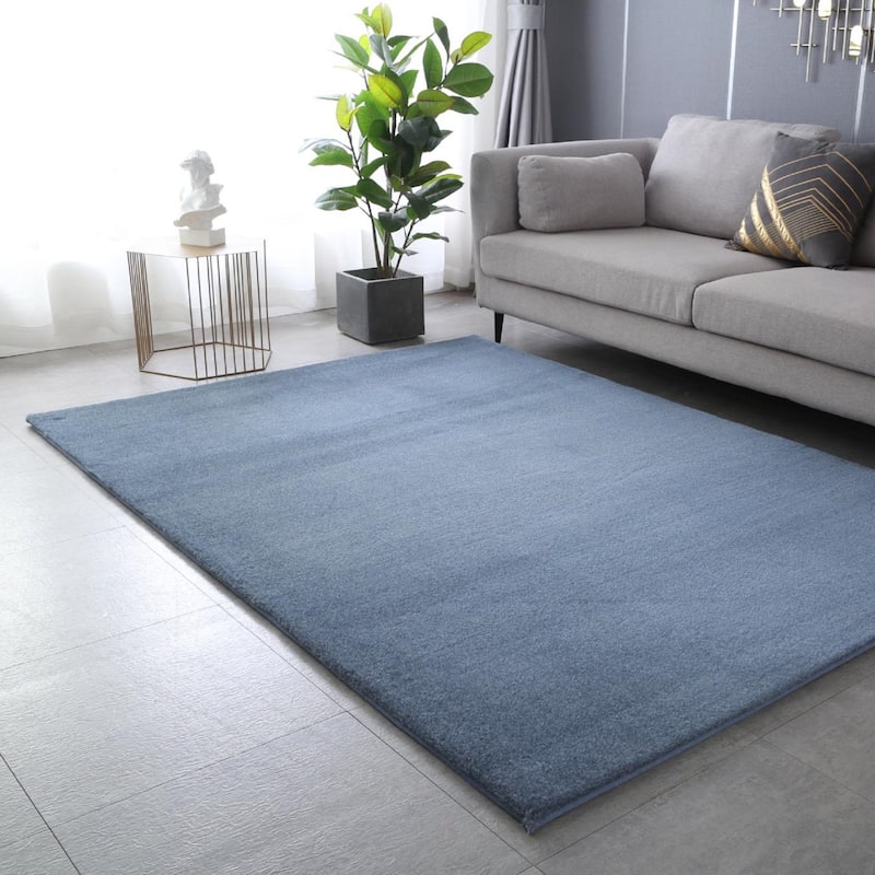 Emma Collection Thick Solid Color Area Rug