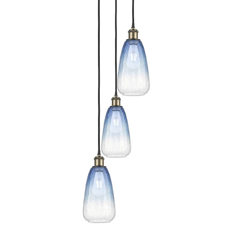 Innovations Lighting 113B-3P-40-13 Brookhaven Almond Pendant - Black Antique Brass / Sapphire Blue