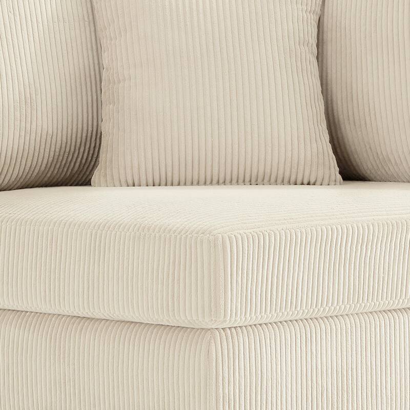 5-Piece Modern Comfy Corduroy Modular Sectional Sofa with Ottoman