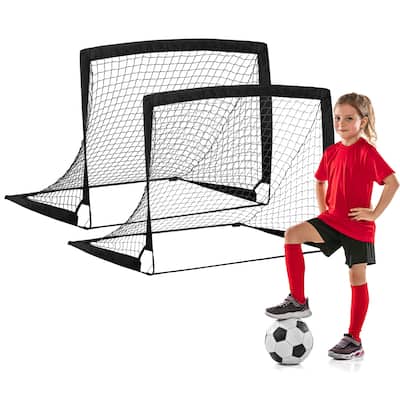 2pcs Soccer Goals 4"x3" Portable Soccer Net Foldable for Backyard