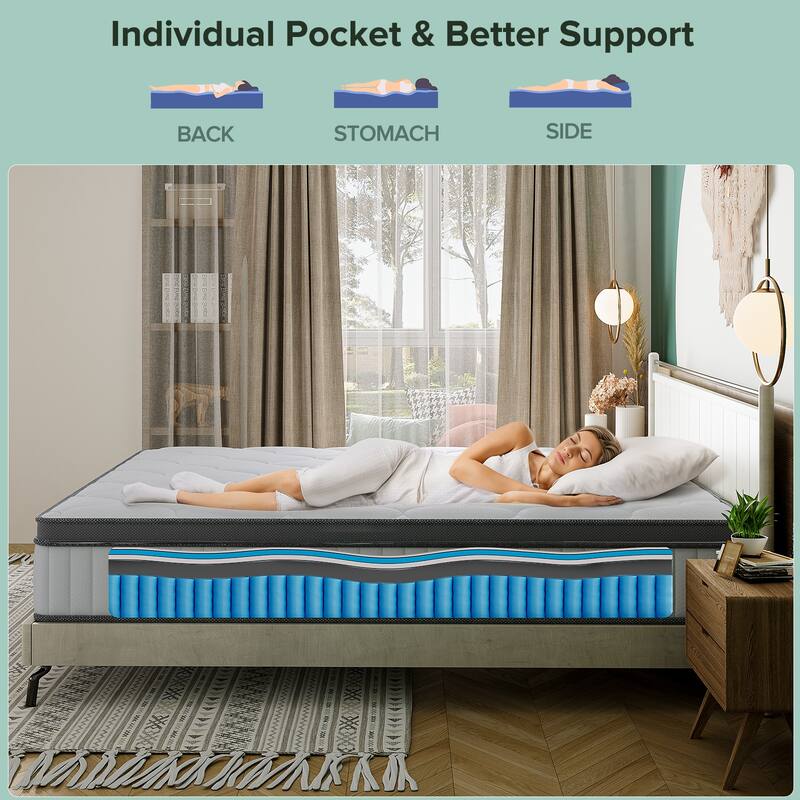 SweDrea 12 in. Medium Hybrid Memory Foam Mattress with CertiPUR-US and Oeko-TEX , Featuring Bamboo Charcoal Absorption.