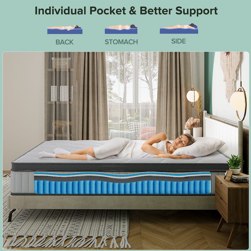 SweDrea 10 in. Medium Hybrid Mattress with Gel Memory Foam, Cooling Comfort, Mattress in a Box