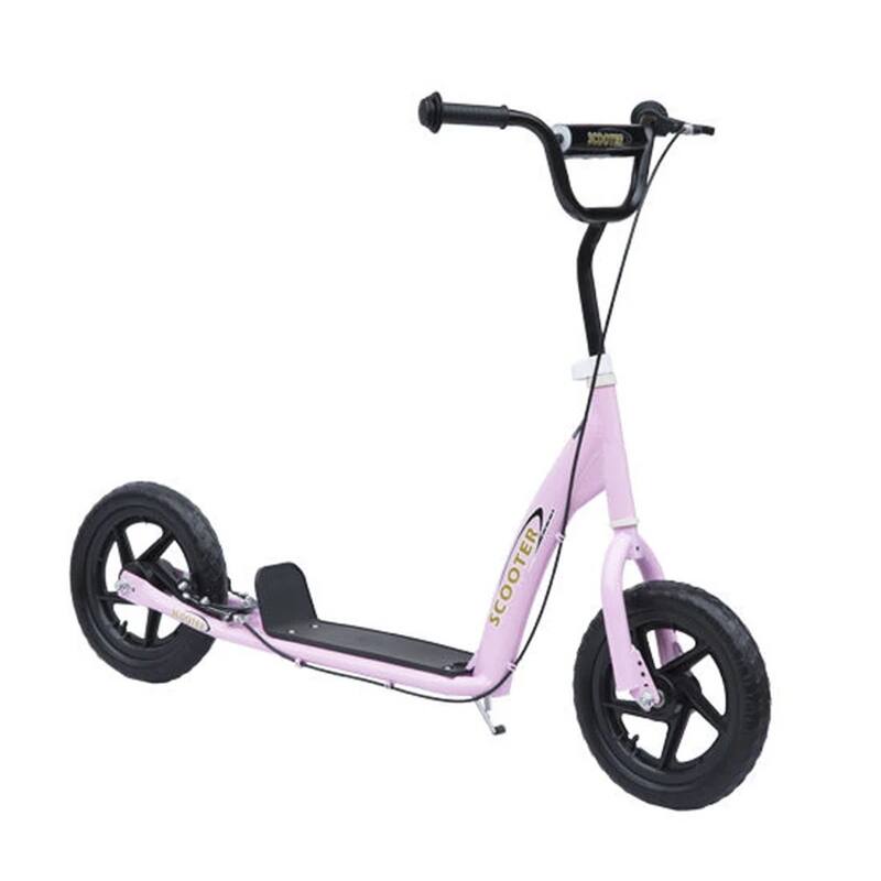 Kids Kick Scooter Adjustable Height Non-Slip Footplate 12" Wheels - 31.7" L x 13.7" W x 31.5"
