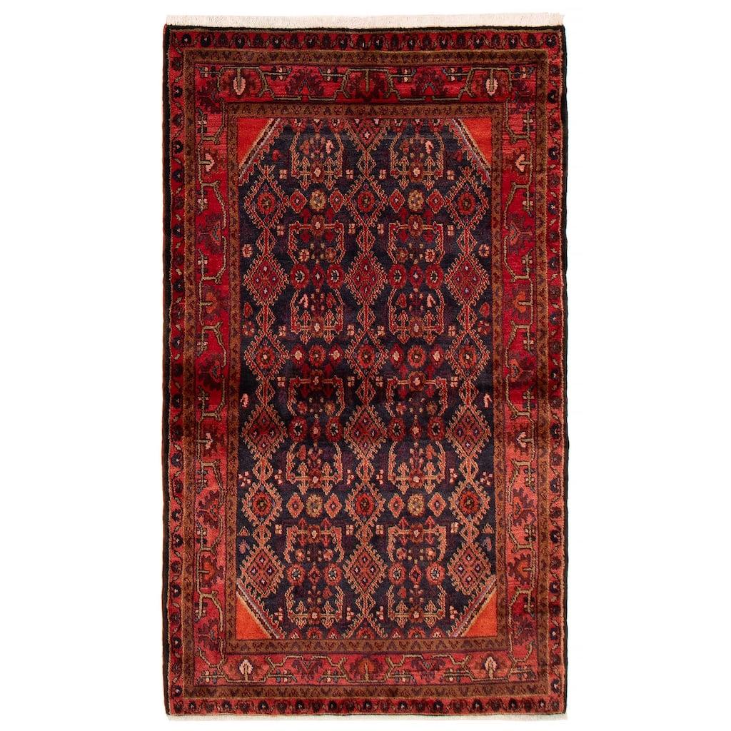 Andelz Navy, Red Rug 4'3" x 7'2" - 4'3 x 7'2