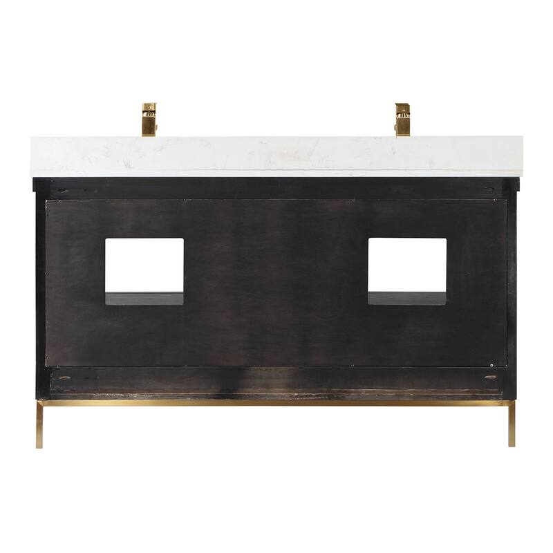 Altair Kesia Bathroom Vanity with Composite Stone Countertop with Mirror
