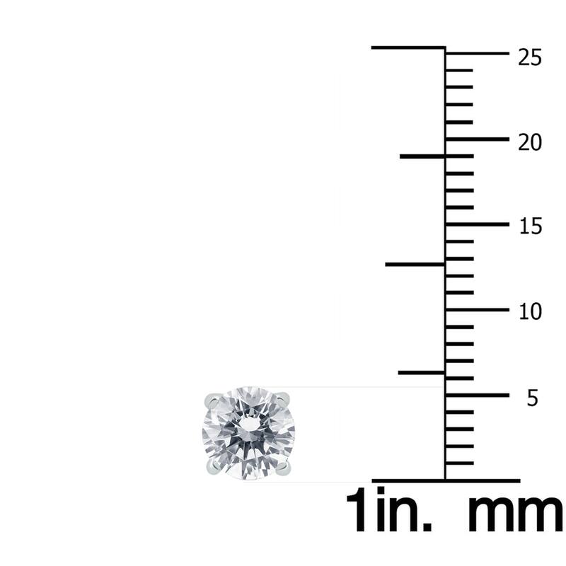 Marquee 1 1/2 Carat TW Diamond Solitaire Earrings in 14K White Gold (H-I Color, I1-I2 Clarity)