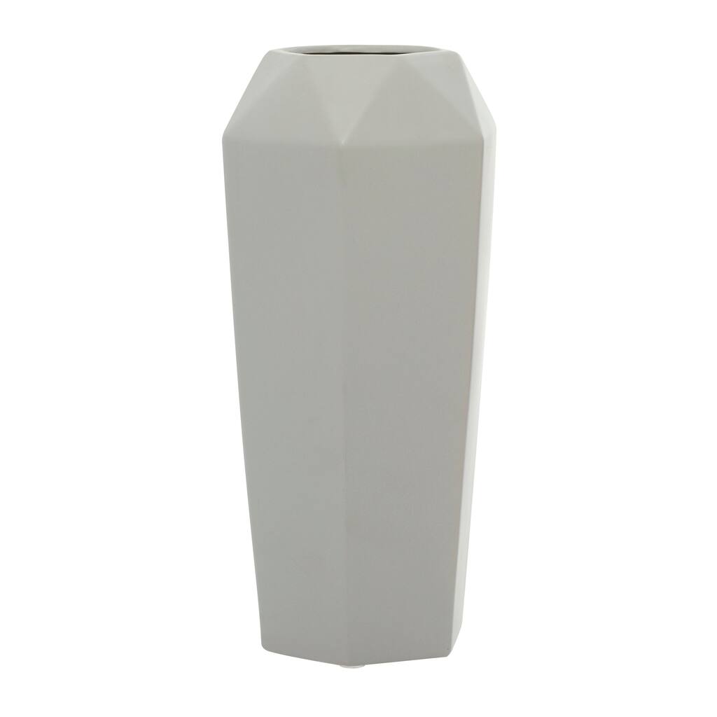 Ceramic Vase - Gray - Roche River Decor - 6"W x 6"L x 14"H