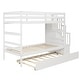 preview thumbnail 27 of 25, Elegant Twin over Twin Bunk Beds With Twin Trundle, Stairway Storage Function, Sturdy Ladder and Full-length Guardrails, Grey