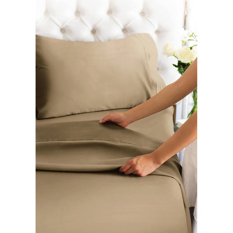 CGK Linens Brushed Microfiber Soft Wrinkle free 4 Piece Bed Sheet Set