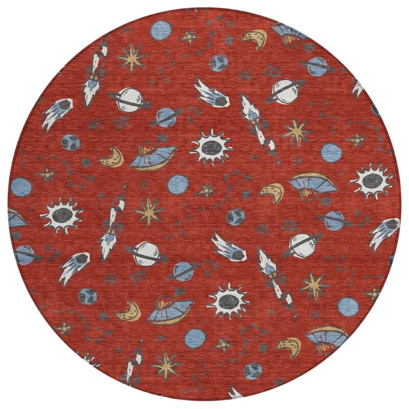 Machine Washable Indoor/ Outdoor Spaceship Chantille Rug