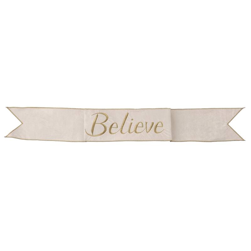 6"X44" Velvet "Believe" Banner