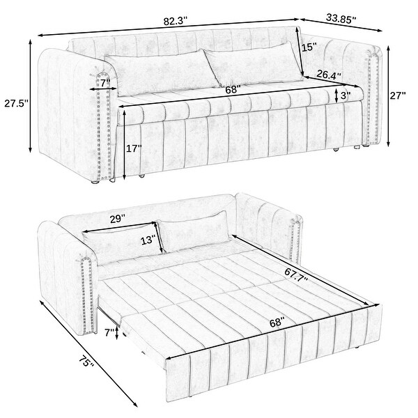 Costway Convertible Folding Futon Sofa Bed with 6-Position
