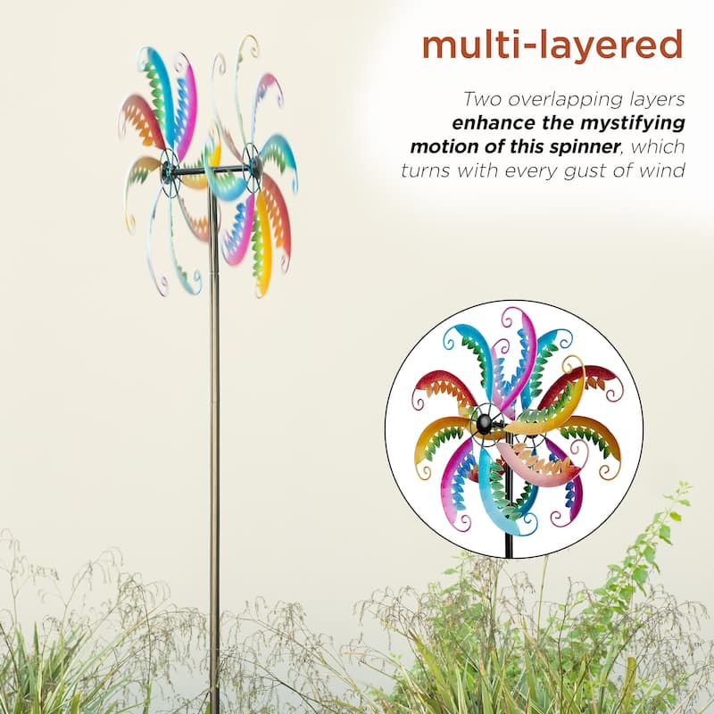 Alpine Corporation Outdoor Wind Spinner Stake Yard Decoration