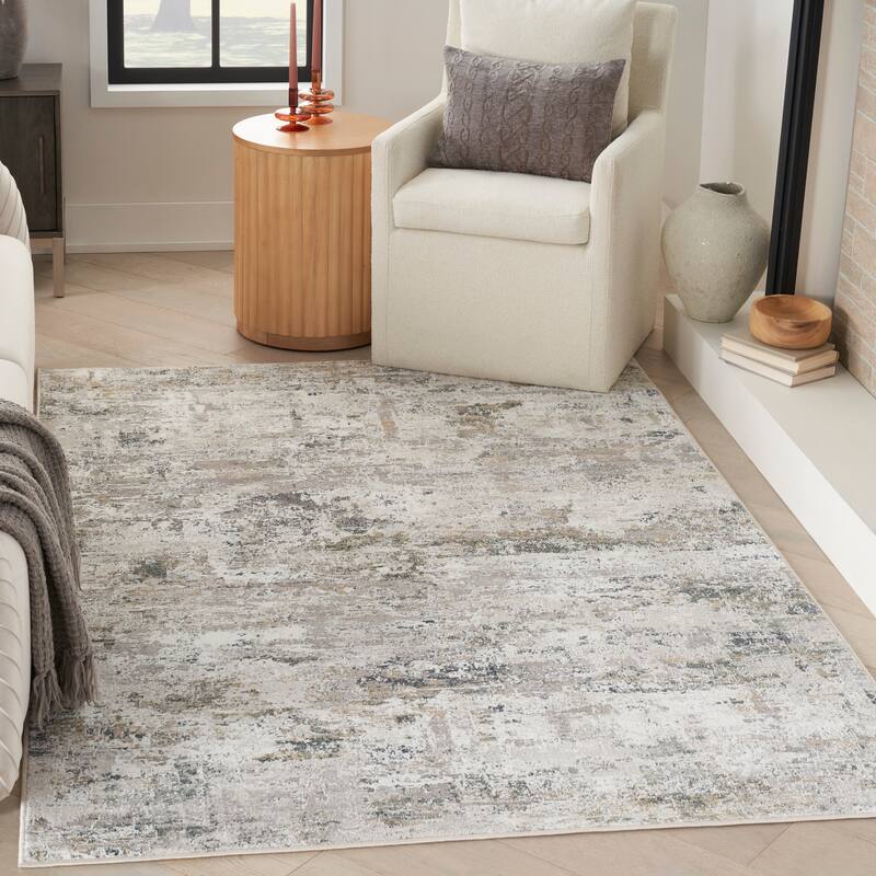 Nourison Distinctive Indoor only Cream / Ivory Abstract Area Rug - 7' 10" x 9' 10"