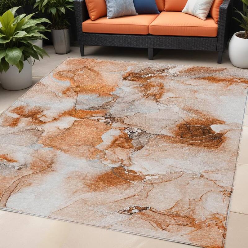 Jaro Contemporary Abstract Weather Resistant Timeless Fusion Outdoor Rug - 5' X 8' - Multi