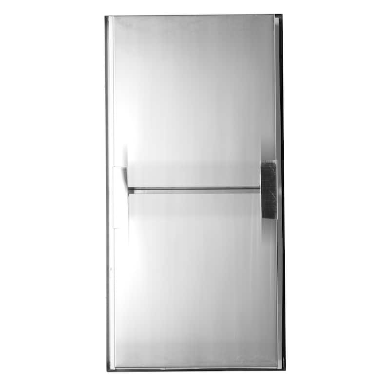 ALFI brand 12 x 24 Polished Stainless Steel Vertical Double Shelf Bath Shower Niche - Grey