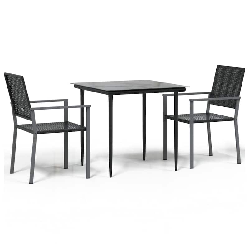 vidaXL 3/5/7/9 Piece Patio Dining Set with Cushions Poly Rattan and Steel