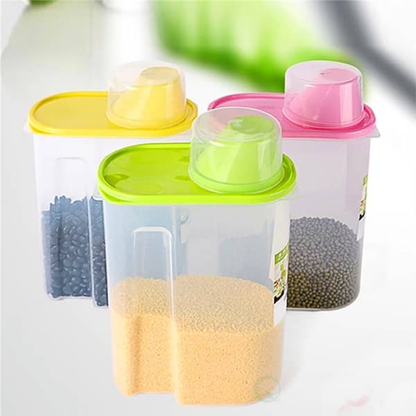 slide 10 of 12, BPA-free Plastic Food Saver Kitchen Food Cereal Storage Containers LARGE
