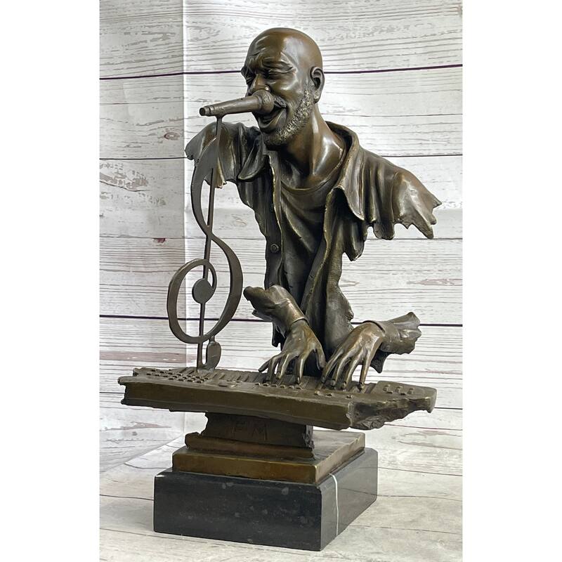 Isaac Hayes Bronze Sculpture African American Black Art Musician Pianist Keyboard