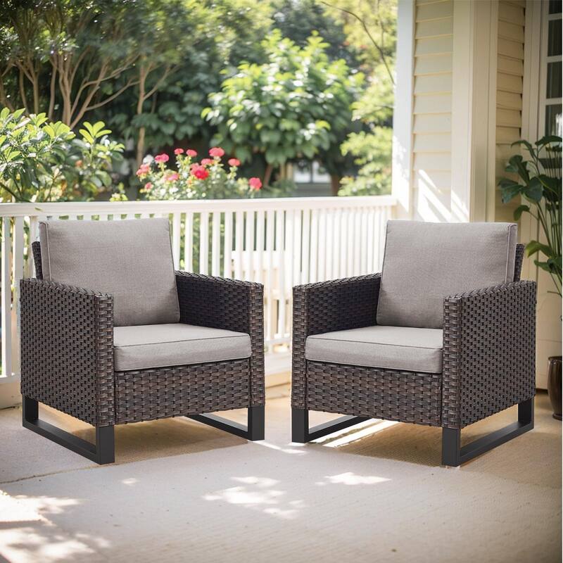 Gymojoy Outdoor PE Wicker Chairs with Table