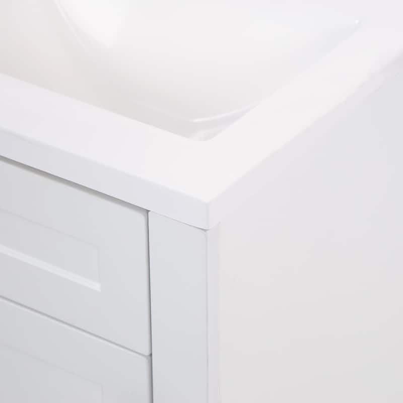 Spring Mill Cabinets Wyre 18" 1-Door Bathroom Vanity With White Sink Top