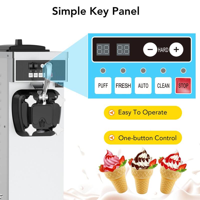 Single Flavor Commercial Ice Cream Machine Soft Serve Maker