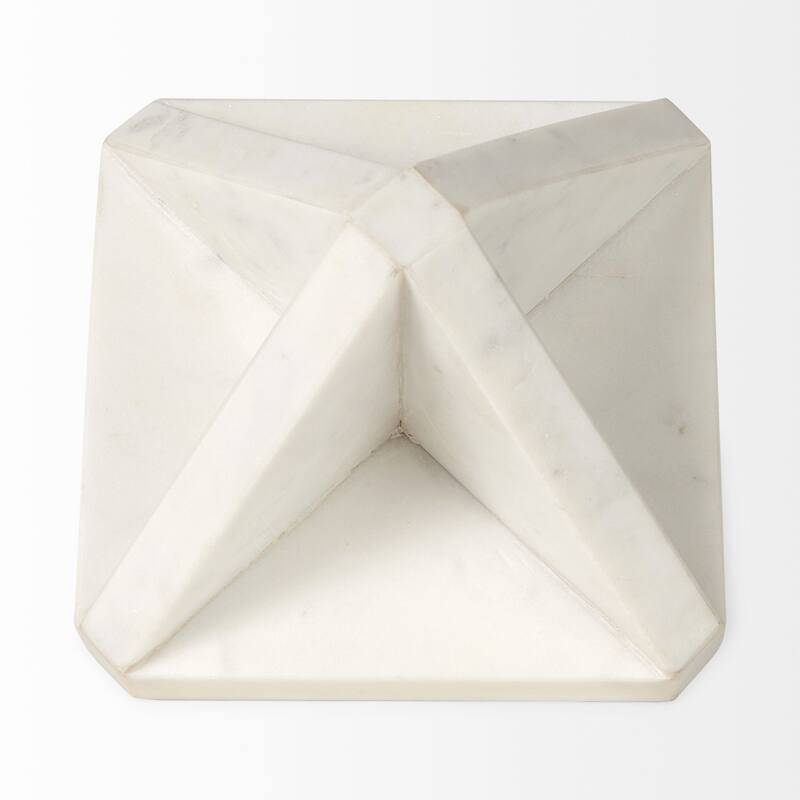 Sophia 5.5 L x 5.5 W x 8.5 H White Marble Decor Stand